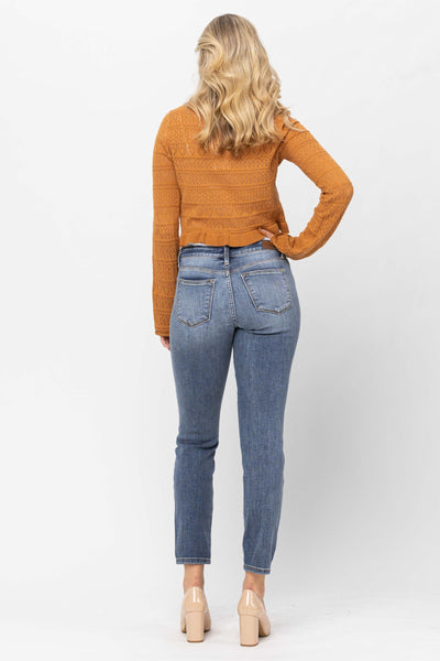 Judy Blue Mid-Rise Classic Slim Denim 82180-Jeans-Sunshine and Wine Boutique