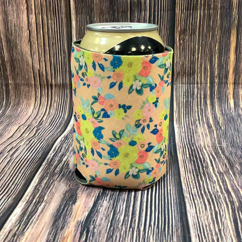 The Swanky Blossom Regular Can Cooler, Yellow Flowers-Can & Bottle Sleeves-Sunshine and Wine Boutique
