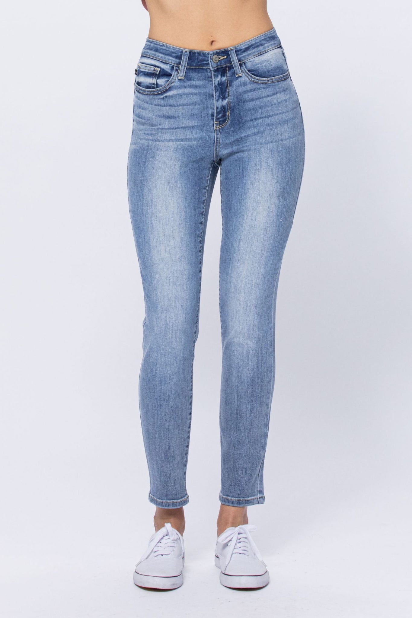 Judy Blue High Waist Light Bleach Wash Relaxed Fit Denim 82336-Jeans-Sunshine and Wine Boutique