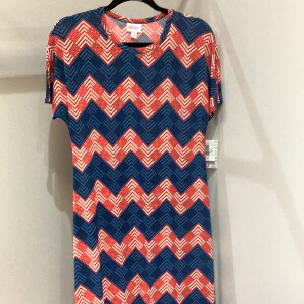 LuLaRoe Maria Long Maxi Dress Size Small Chevron-Shirts & Tops-Sunshine and Wine Boutique