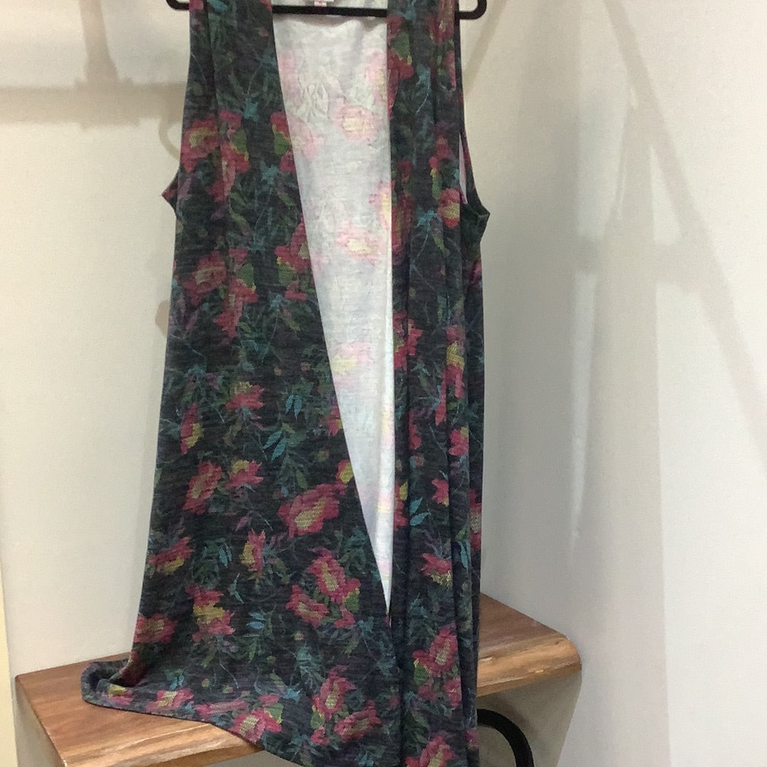 LuLaRoe Joy Long Sleeveless Vest Size XL Floral-Shirts & Tops-Sunshine and Wine Boutique