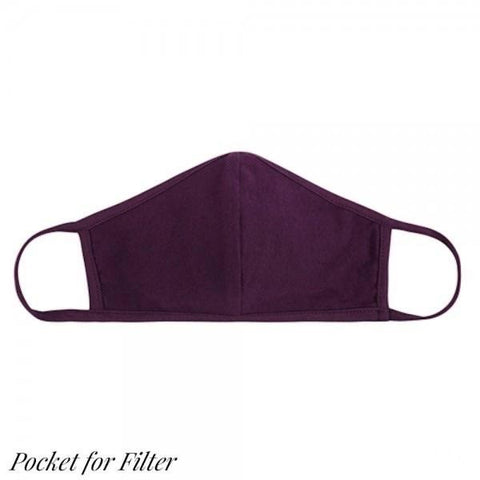 Sunshine & Wine Boutique Youth Solid Plum Cloth Face Mask with seam-Face Mask-Sunshine and Wine Boutique