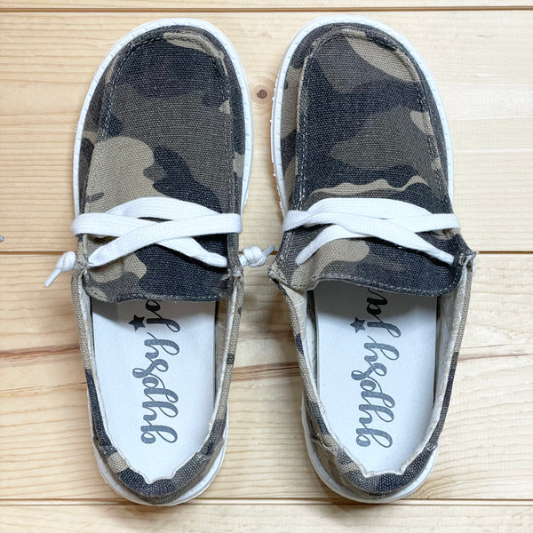 Gypsy Jazz Kid's "Kitty Kat" Camo Slip On Shoes-Shoes-Sunshine and Wine Boutique