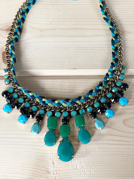 Sunshine & Wine Boutique Teal & Blue Fashion Necklace-Necklaces-Sunshine and Wine Boutique