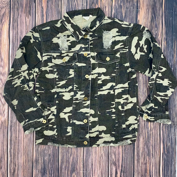 Southern Grace Right on Target Camo Jacket-Coats & Jackets-Sunshine and Wine Boutique