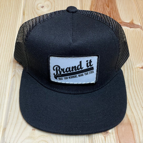 The Whole Herd Boy's "Brand It" Leather Patch Hat-Hats-Sunshine and Wine Boutique