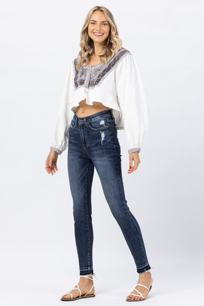 Judy Blue Hi-Waisted Tummy Control Clean Skinny Denim 88417-Jeans-Sunshine and Wine Boutique