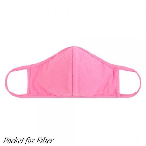 Sunshine & Wine Boutique Youth Solid Pink Cloth Face Mask with seam & filter pocket-Face Mask-Sunshine and Wine Boutique