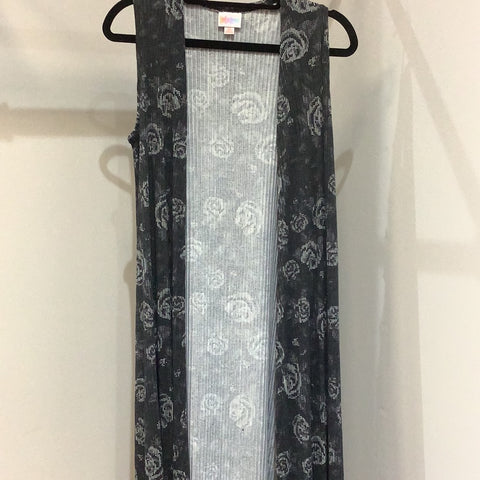 LuLaRoe Joy Long Sleeveless Vest Size XS Roses-Shirts & Tops-Sunshine and Wine Boutique