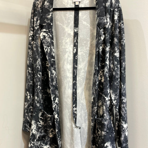 LuLaRoe Gwen Blazer Size 3XL, Black & Gray-Shirts & Tops-Sunshine and Wine Boutique