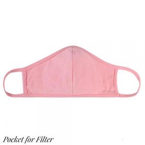 Sunshine & Wine Boutique Youth Solid Pink Cloth Face Mask with seam & filter pocket-Face Mask-Sunshine and Wine Boutique