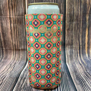 The Swanky Blossom Slim Can Cooler, Aztec-Can & Bottle Sleeves-Sunshine and Wine Boutique