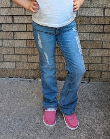 Lucky & Blessed Girl's Mid Wash Bootcut Jeans 52419-Clothing-Sunshine and Wine Boutique