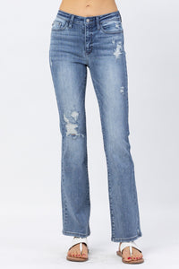Judy Blue High Waist Destroyed Bootcut Denim 82405-Jeans-Sunshine and Wine Boutique