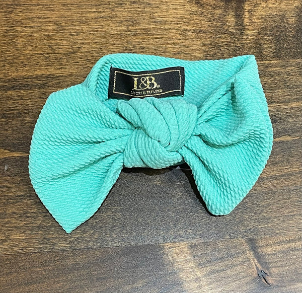Lucky & Blessed Turquoise Big Bow Baby Headband-Headband-Sunshine and Wine Boutique