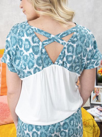 Southern Grace Boutique Working from Home Lounge, Blue Leopard-Loungewear-Sunshine and Wine Boutique