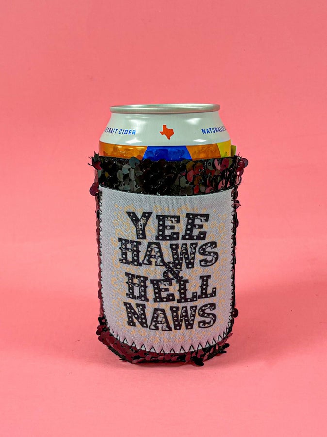 Peachy Keen Yee Haws & Hell Naws Regular Can Cooler-Can & Bottle Sleeves-Sunshine and Wine Boutique